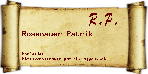 Rosenauer Patrik névjegykártya